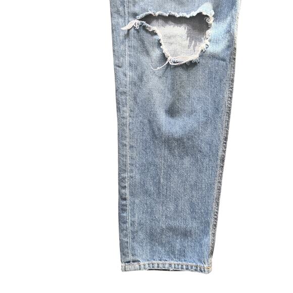 Rag & Bone Distressed Boyfriend Jeans Moss with Holes Size 27 Blue - Picture 4 of 10